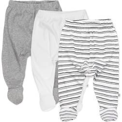 HonestBaby unisex baby 3-pack Organic Cotton Footed Harem Pants, Sketchy Stripe, Newborn