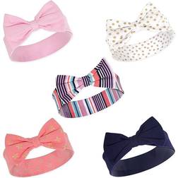Little Treasure Little Treasure Baby Girls' Cotton Headbands, Sparkle Stripe 5-Pack, One
