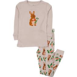 Leveret Kids Rabbit 2pc. Pajama Set Brown