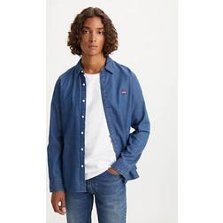 Levi's Battery Housemark slimmad skjorta Blå Indigo Stonewash