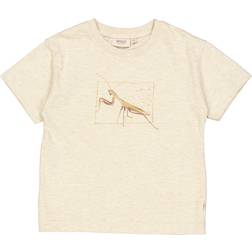 Wheat T-shirt SS, Insect/Buttermilk melange