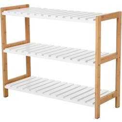 Homcom 3-Tier Natural/White Shoe Rack 70x57.5cm