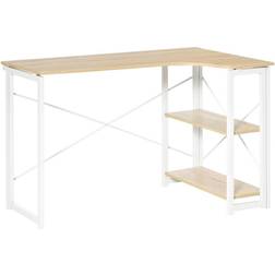 Homcom L Shaped Oak Writing Desk 72.5x120cm