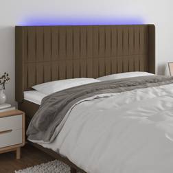 vidaXL LED mörkbrun 163x16x118/128 Sänggavel