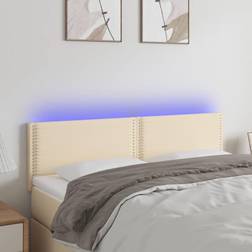 vidaXL À LED Meuble De Chambre À Coucher 144x5x78/88 cm Double Tête De Cadre de Lit Intérieur Crème Tête de lit