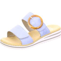 Rieker Women's V0692-10 Venus Stylish Flat Mule Sandals in Sky Blue