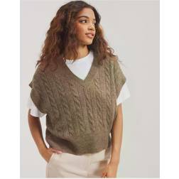 Only Melody Knitted Vest Caribou Det:Melange