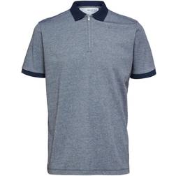 Selected Merceriseret Interlock Polo Blå