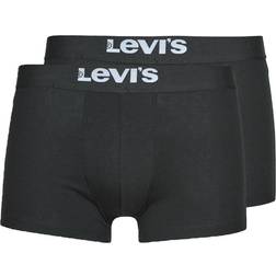 Levi's ensfarvede basisboksershorts 2pak Sort Black