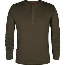 Engel Extend långärmad Grandad T-shirt, Forest green