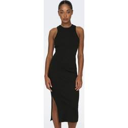 Only Ribbed Midi Dress - Black