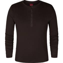 Engel Extend långärmad Grandad T-shirt, Mockabrun
