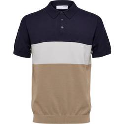 Selected Slhmattis SS Knit Block Polo - B