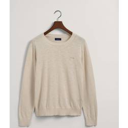 Gant COTTON LINEN C-NECK Khaki