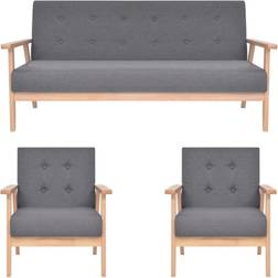 vidaXL Sofasæt 3 dele stof Loungesæt, borde inkl. 2 stole