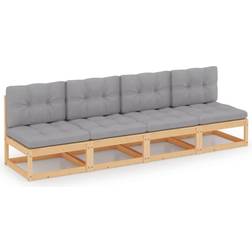 vidaXL 4-personers sofa hynder massivt fyrretræ Lounge-Set