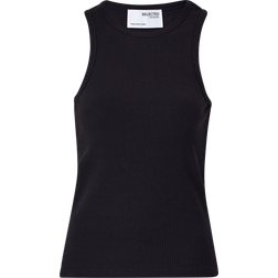 Selected Femme Ribbed Vest - Black