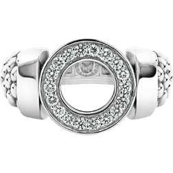 Caviar Spark Circle Ring - Silver/Diamond