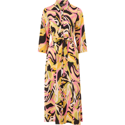 Pieces Skjortekjole PcBarry April 3/4 Midi Dress - Gul