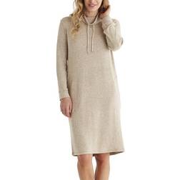 Damella Knitted Long Sleeve Lounge Dress Beige