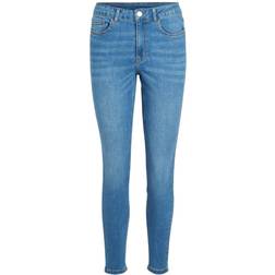Vila Medelhög Midja Skinny Fit-jeans Blå