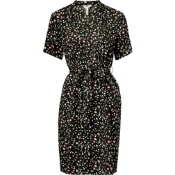 Object Ema Elise Floral Shirt Dress - Black