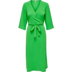 Only Lion Wrap Midi Dress - Green/Kelly Green