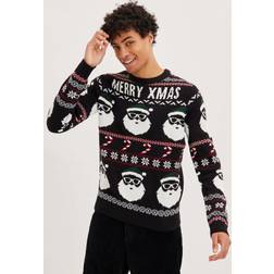 Only & Sons Onsxmas Santa Jaq Reg Crew Knit 399 Trøjer Black