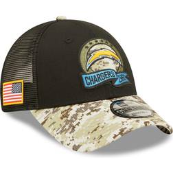 New Era Youth Black/Camo Los Angeles Chargers 2022 Salute To Service 9FORTY Snapback Trucker Hat