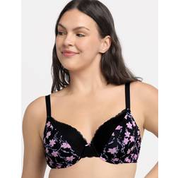 Maidenform Womens Maidenform(R) Comfort Devotion(tm) Underwire Bra 09404 Black Daisy Flair