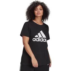 adidas womens Essentials Regular T-shirt Black/White 2X