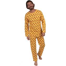 Leveret Mens 2pc. Pineapple Pajama Set Yellow