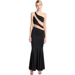 Norma Kamali Snake Mesh Fishtail Gown in Black. M, S, XS, XXS