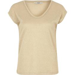 Only Camiseta de mujer Silvery manches courtes - Beige