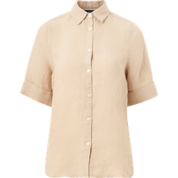 Lexington Paitapusero Reign Linen Short Sleeve Shirt - Beige