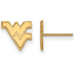 LogoArt 14k Gold Plated Silver West Virginia Univ. (Tiny) Post Earrings instock E16179