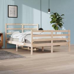 vidaXL Estructura De Cama Madera Maciza De Pino 140x200 cm - Marrón