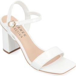 Journee Collection Womens Tivona Heeled Sandals, Medium, White White