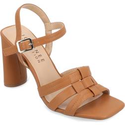 Journee Collection Womens Gibssen Heeled Sandals, Medium, Brown Brown