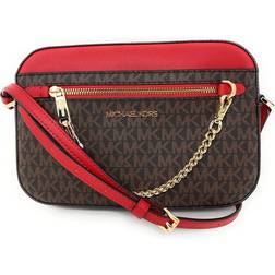 Michael Kors Jet Set Large Logo Crossbody Bag - Brown/Red