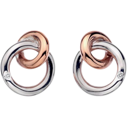 Hot Diamonds Eternity Earrings - Silver/Rose Gold/Diamond