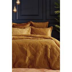 Paoletti Palmeria Quilted Duvet Cover Gold