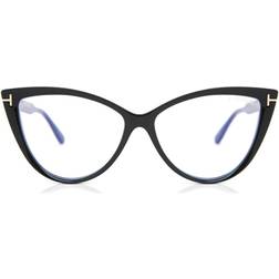 Tom Ford Kvinde FT5843-B 001 Blåt Lys Briller Plast Sort Cat Eye Anti-blå