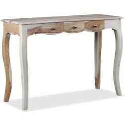 vidaXL Et 3 Tiroirs Bois de Sesham Massif 110x40x76 cm Brun Table Console