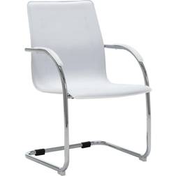 vidaXL Voladiza De Cuero Sintético Blanco Silla de oficina