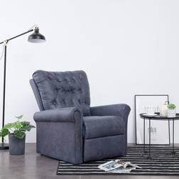 vidaXL Reclinable De Cuero De Ante Artificial Gris Sillón