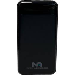 Nordic Accessories 10.000 mAh PD 22.5W Fast charge USB-C PowerBank. Sort