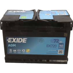 Exide Batería de coche Tudor 72Ah EK720 agm