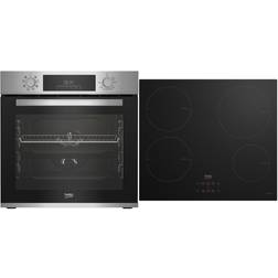 Beko BBSM12340X Einbau-Backofen-Set Edelstahl, Schwarz