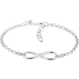 Elli dam 925 sterlingsilver zirkon oändlighet kärlek vänskap för evigt armband med längd